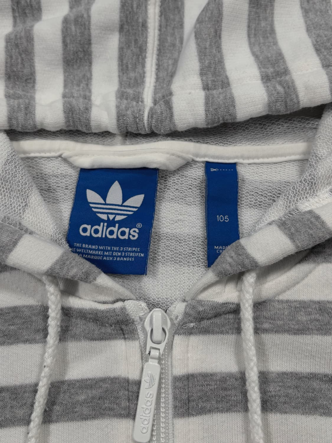 아디다스 그레이 스트라이프 후드집업 상품이미지5