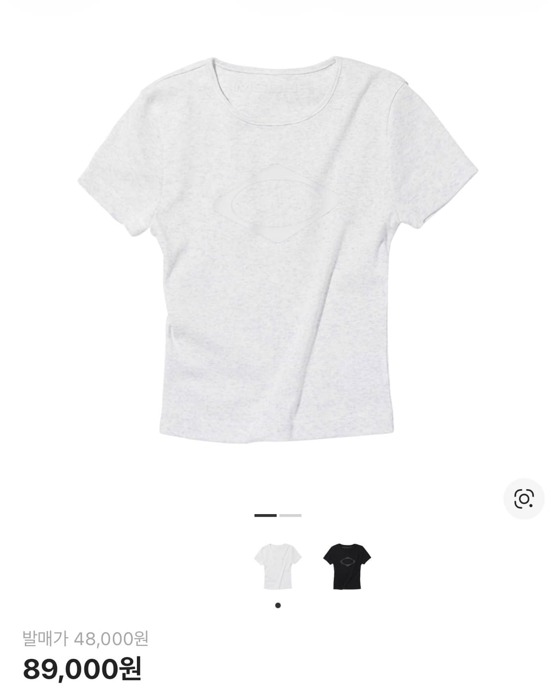 미스치프 롬버스 피티드 크롭 탑 화이트 멜란지 상품이미지1