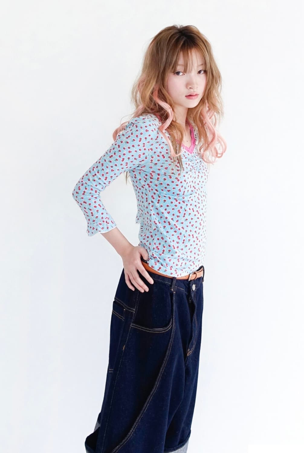 샵페어리 little strawberry lace top mint 상품이미지2