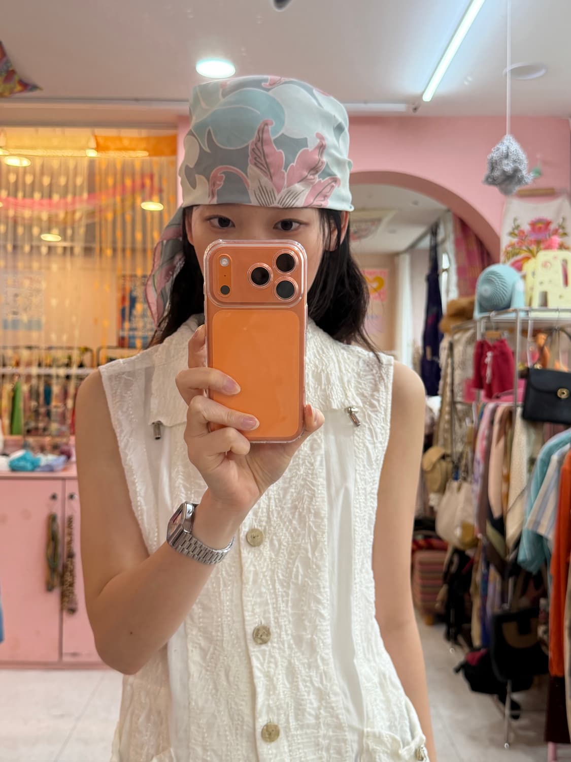 빈티지 파스텔 플로럴 스카프 상품이미지1