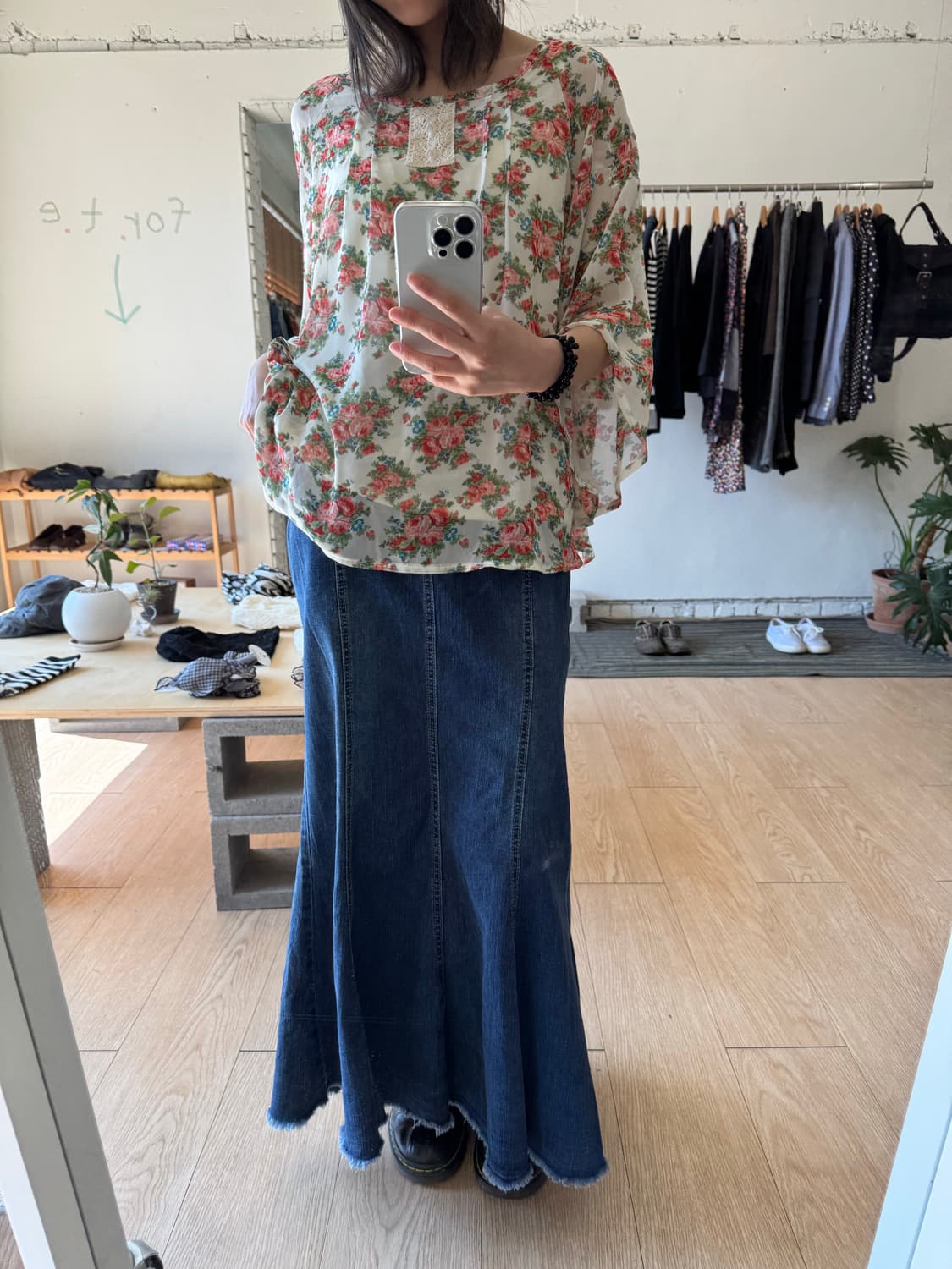데님 롱스커트  상품이미지3