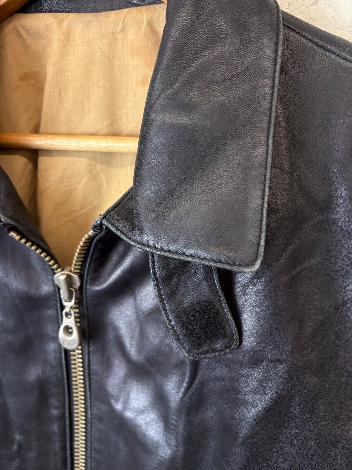 빈티지 블랙 레더 봄버 자켓 상품이미지6