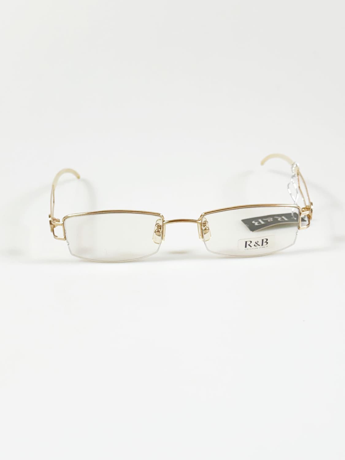 R&B Eyewear 반무테 스퀘어 골드 메탈 빈티지 안경 상품이미지1