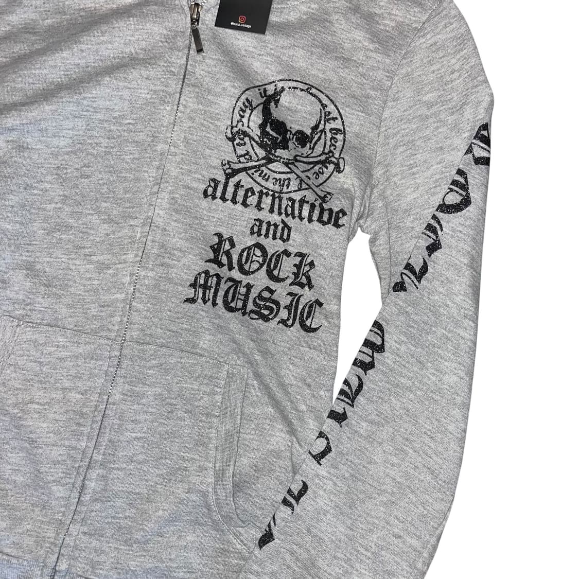 해골 큐빅 글리터 프린팅 후드집업 y2k펑크갸루 상품이미지4