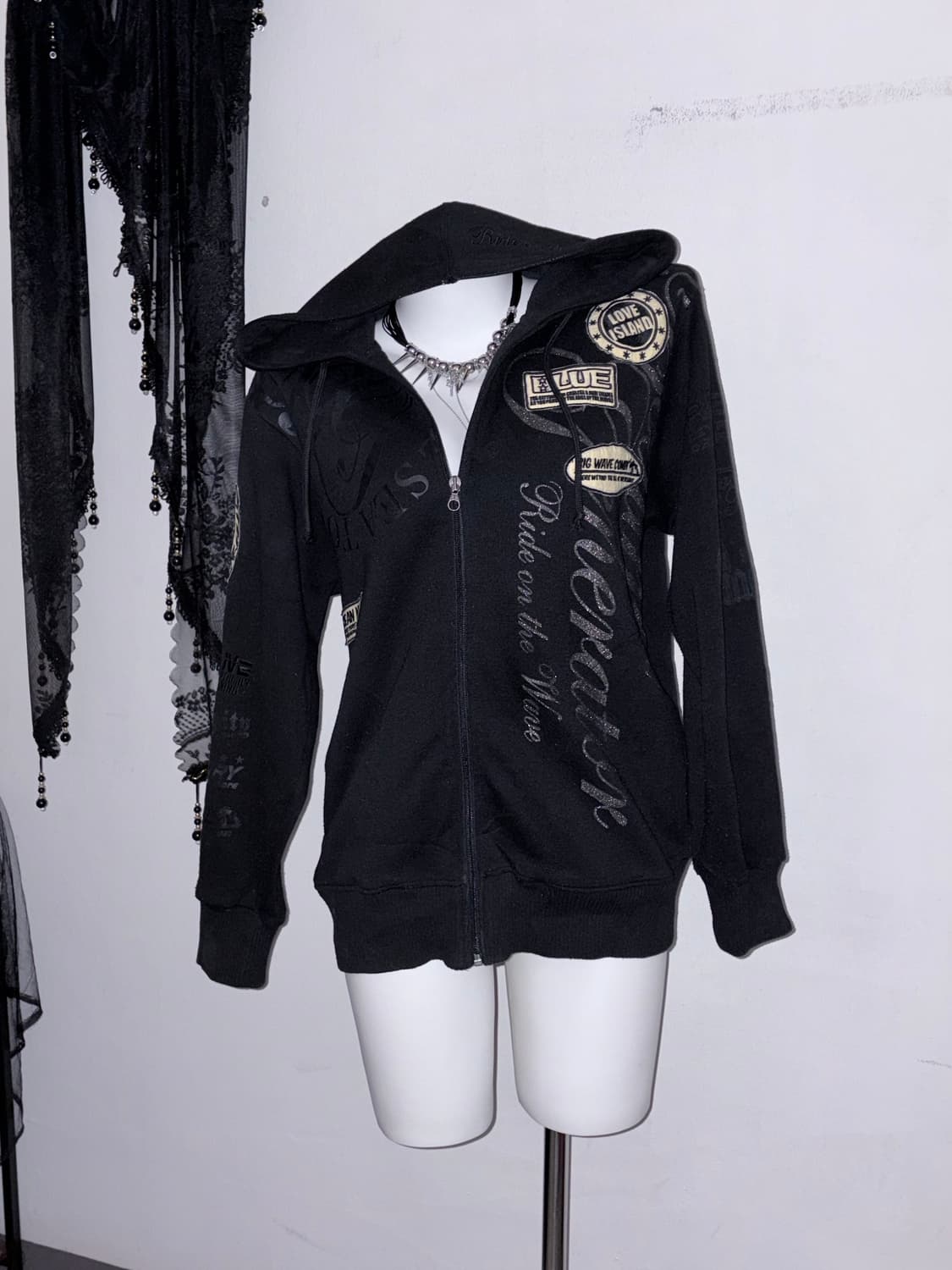 글리터 갸루펑크 후드집업 오네갸루 00s y2k 와투케 상품이미지4