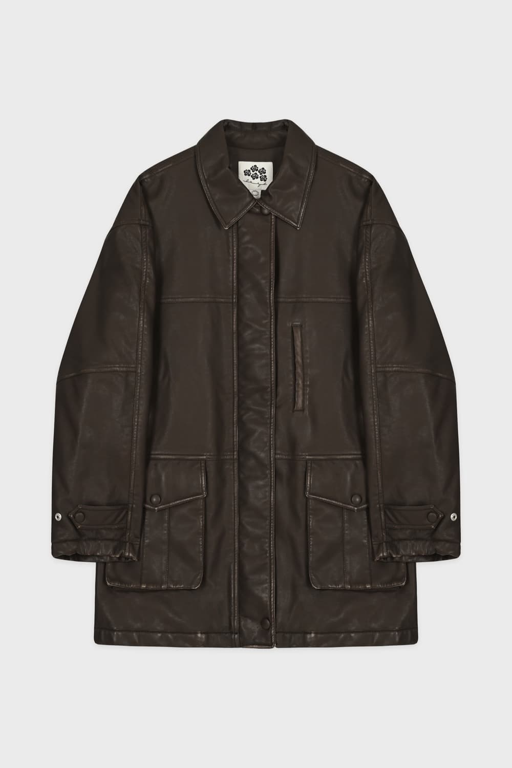 Washing Leather Half Jacket - Brown 상품이미지5