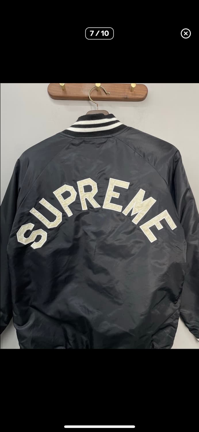 슈프림 & 챔피온 콜라보레이션 블랙 바시티 자켓 A3215 상품이미지6