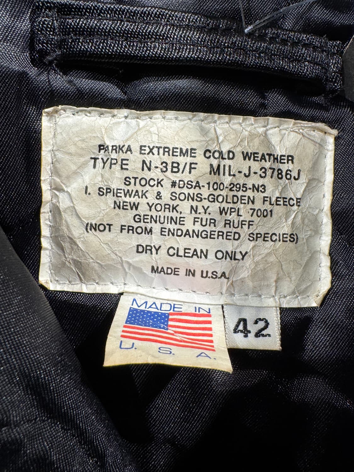 N-3B Spiewak black puffer jacket 상품이미지4