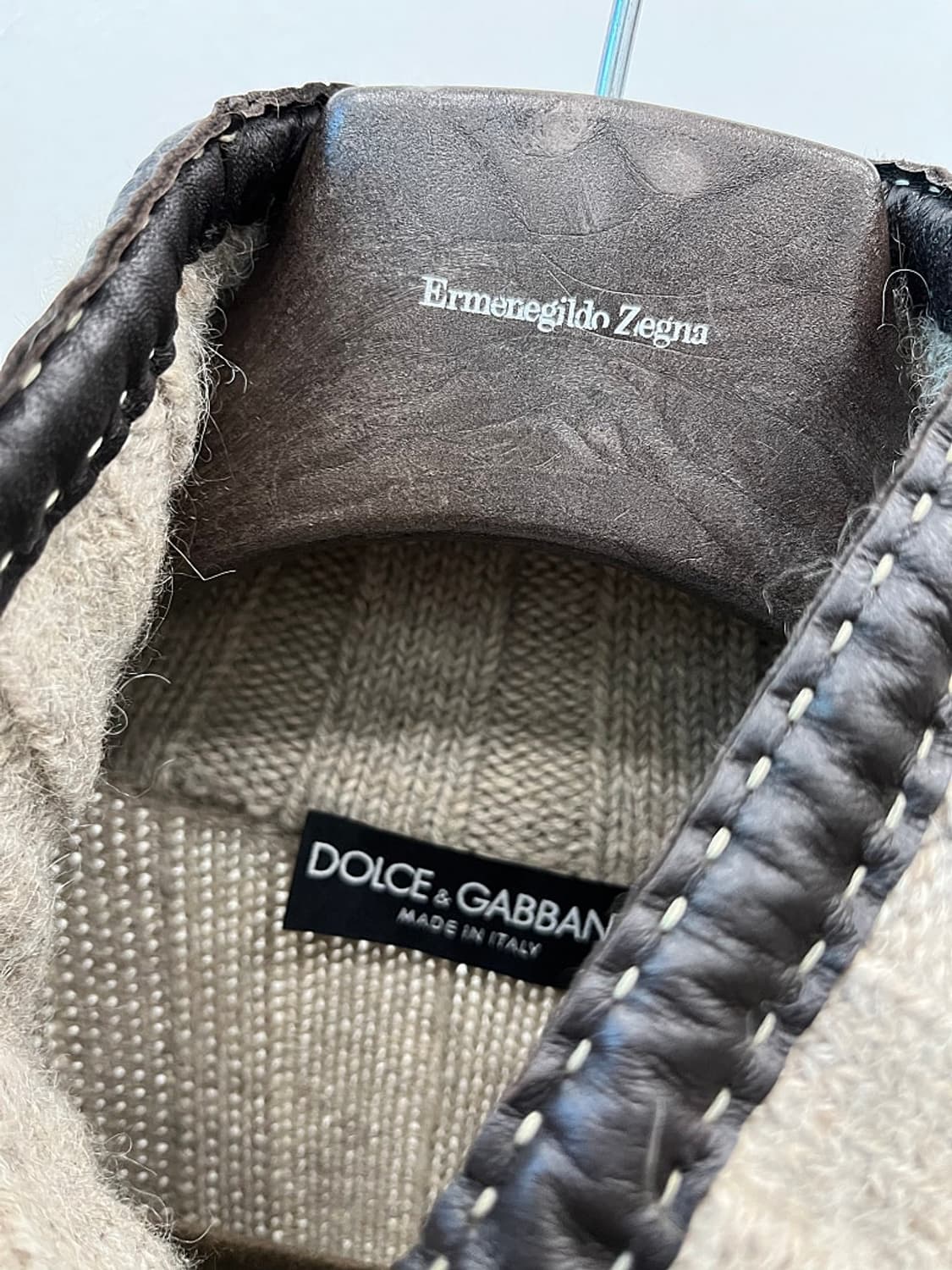 105) 돌체앤가바나 가죽믹스 니트가디건  상품이미지5