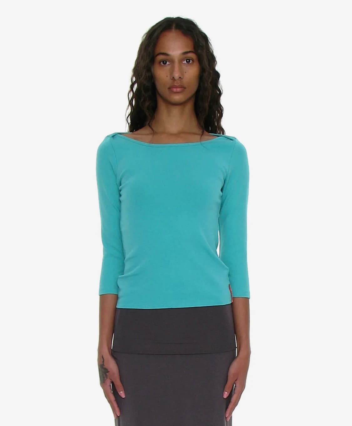 파르티멘토 우먼 PWC 쓰리 쿼터 슬리브 티 에메랄드 상품이미지1