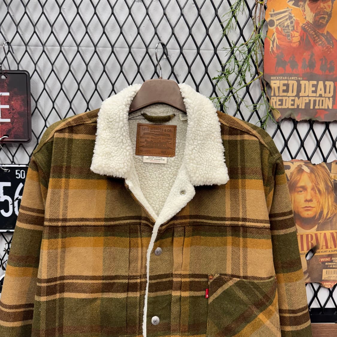 리바이스 타입 3 프리미엄 체크 쉐르파 트러커 자켓 베이지 XL 상품이미지3