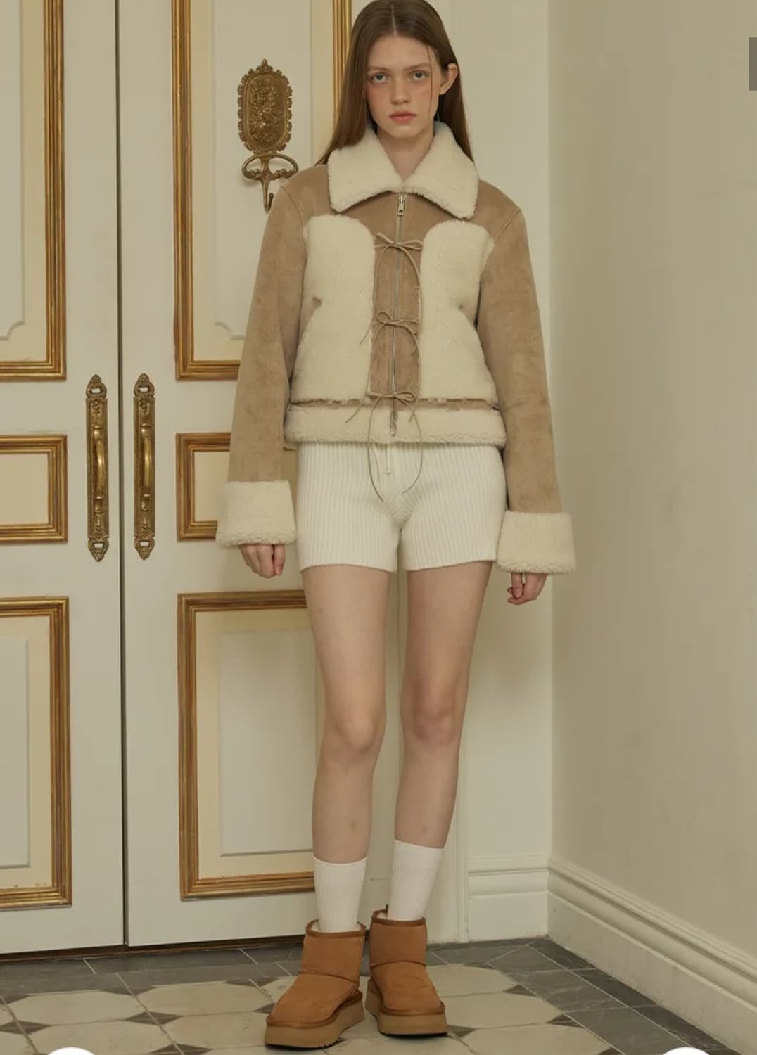 아이토브서울 리본 무스탕 베이지 상품이미지3