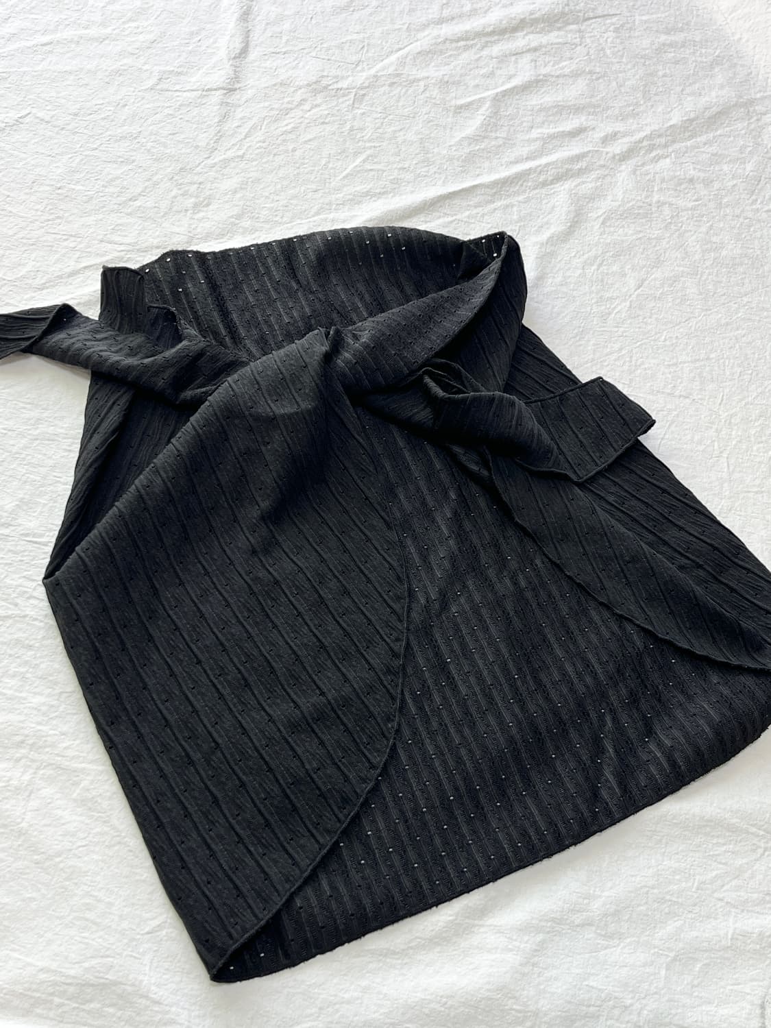 [M] 블랙 홀터넥 랩스커트 3피스 비키니 세트  상품이미지5