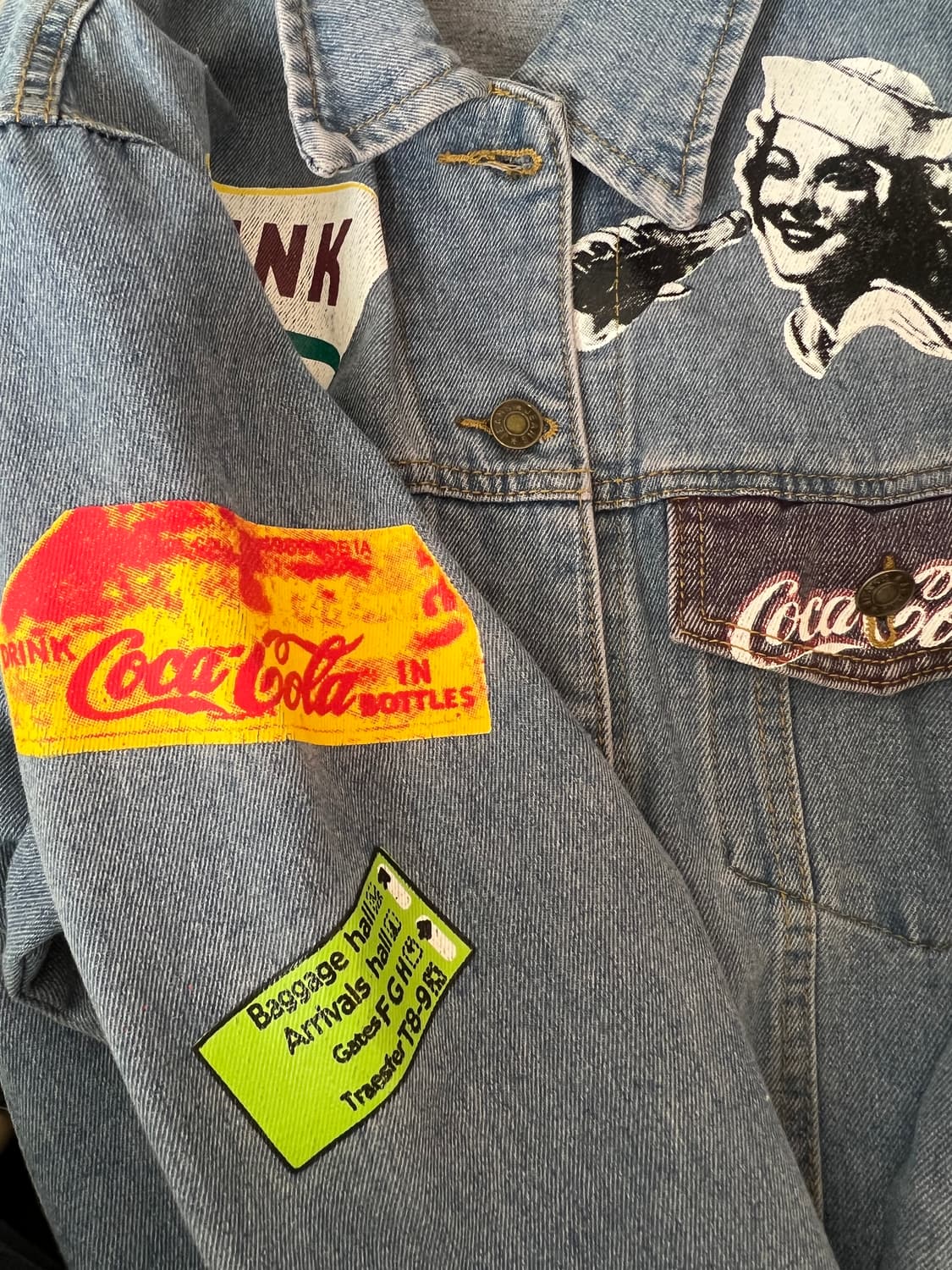 코카콜라콜라보 일반커스텀 남여공용 중청데님자켓  상품이미지8