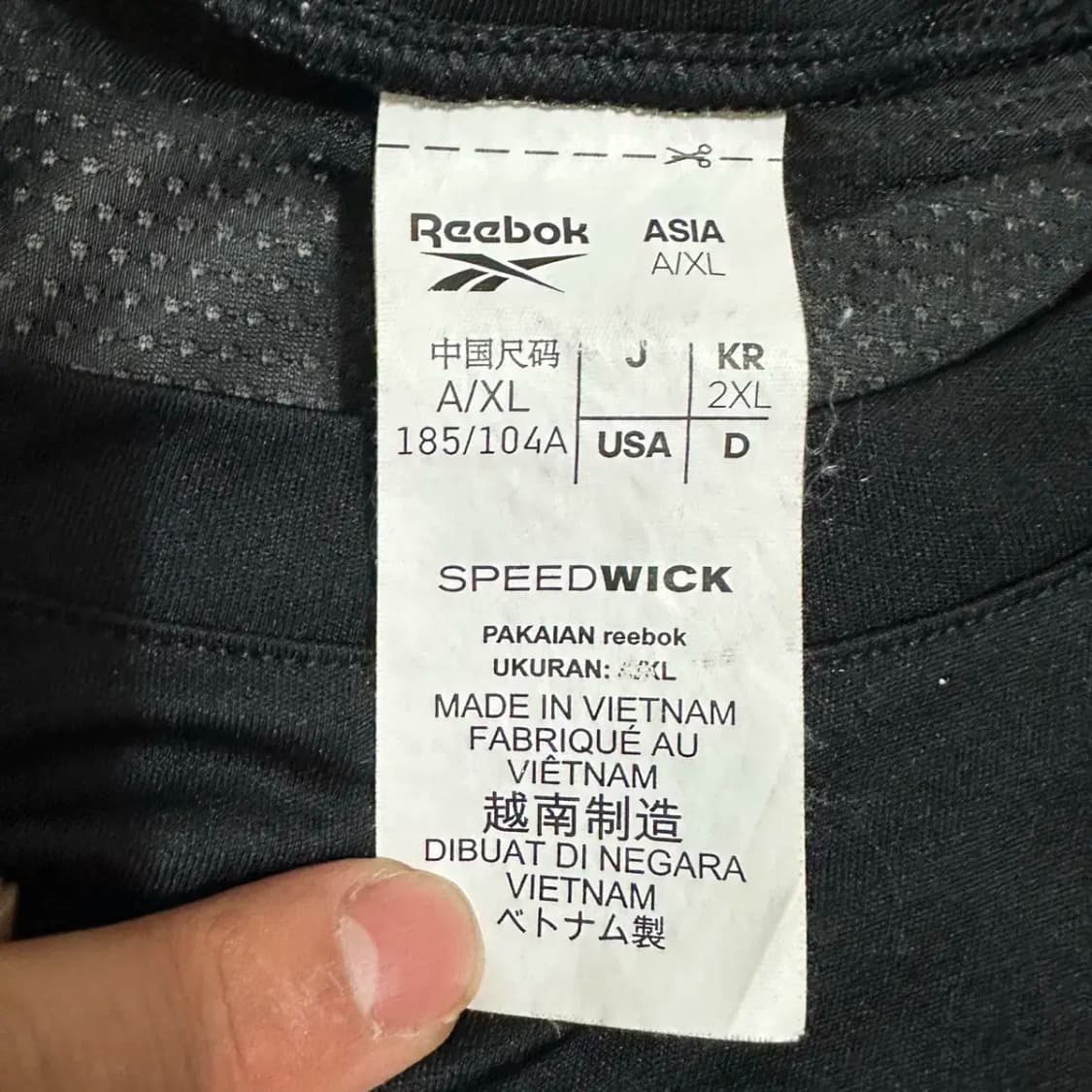 리복 반팔티 기능성 블랙 2xl 상품이미지3
