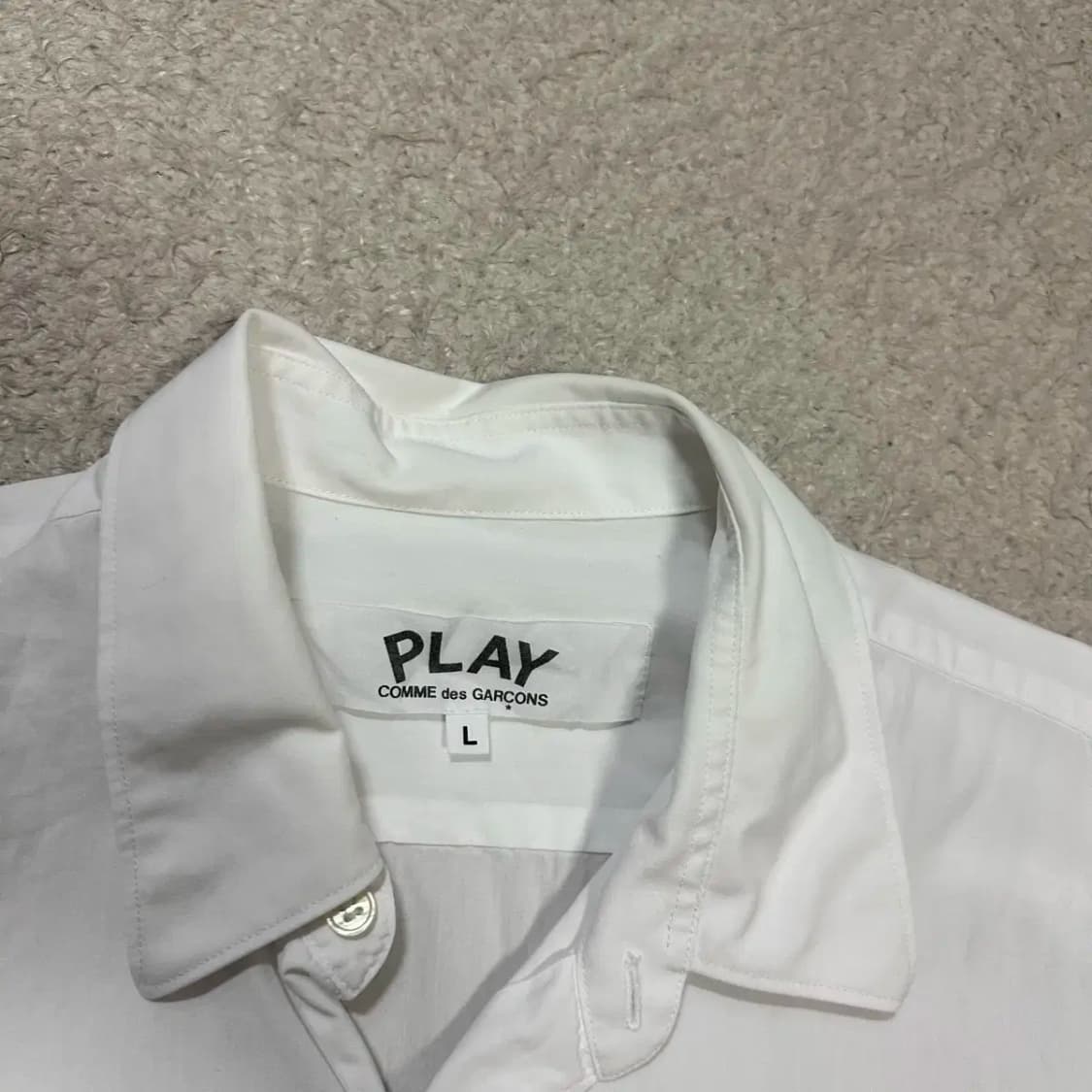 꼼데가르송 블랙와펜 흰색 셔츠 L 상품이미지3