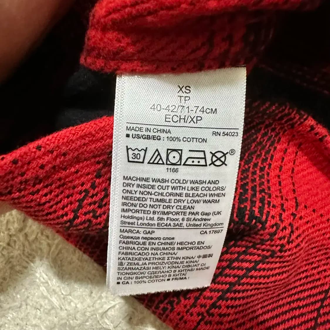 GAP 갭 셔츠 체크 xs 상품이미지3