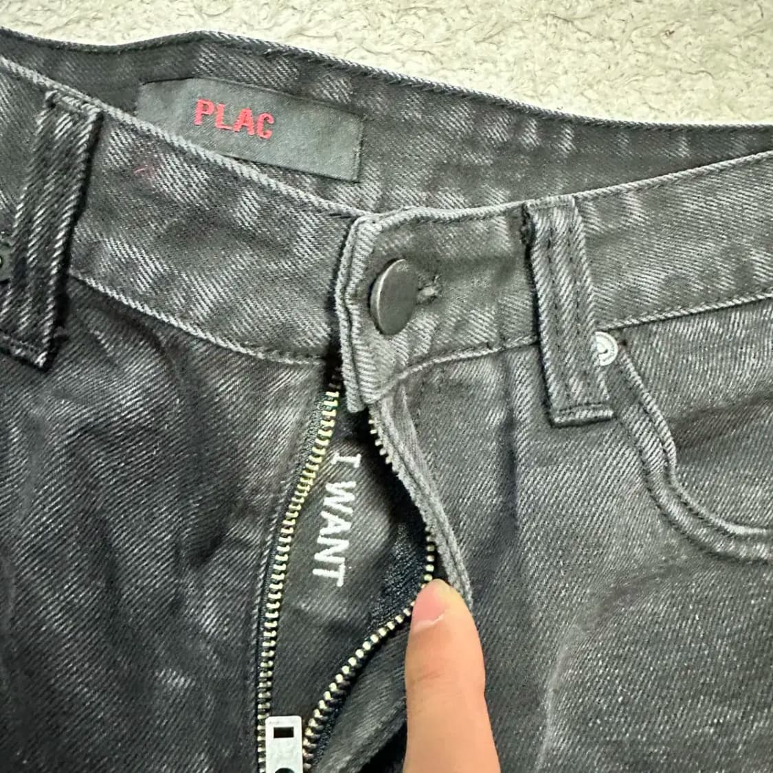 플랙진 워싱 블랙 데님 팬츠 33인치 상품이미지3