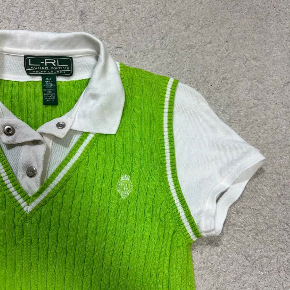 폴로 로렌 랄프로렌 반팔 카라넥 니트 여성 s 상품이미지2