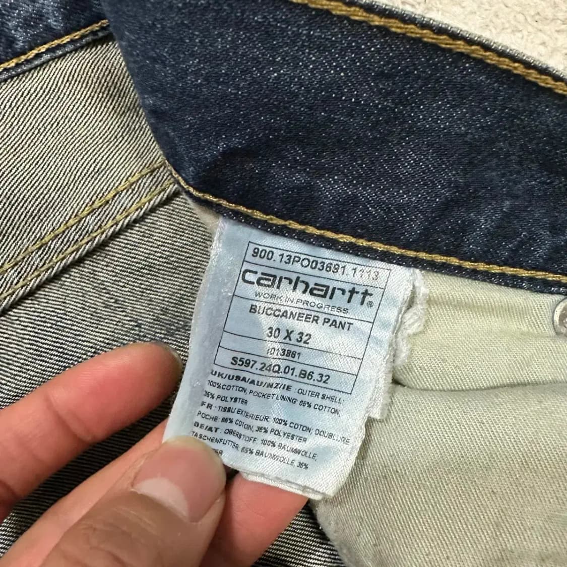 칼하트 청바지 데님 팬츠 32인치 상품이미지4
