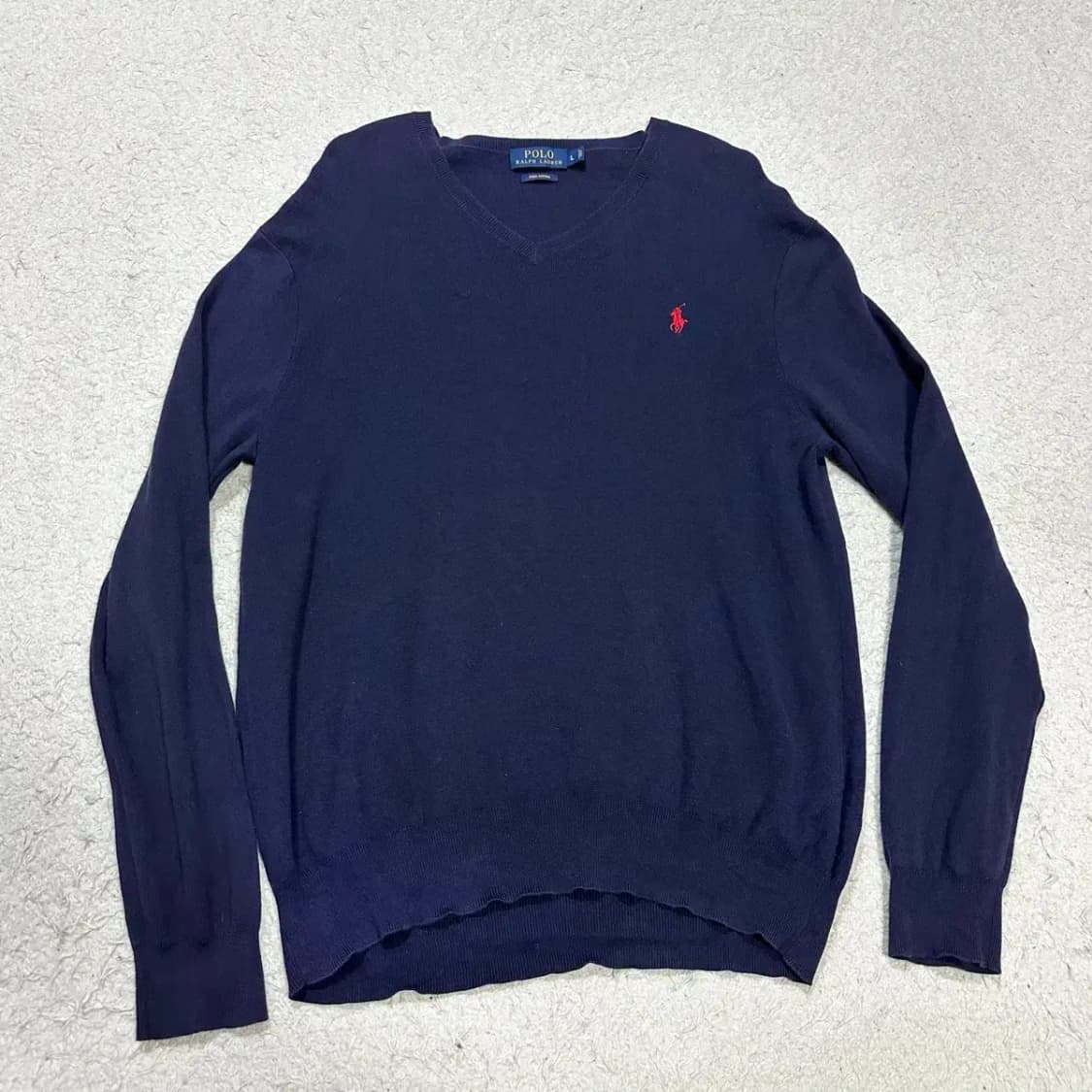 폴로 니트 피마코튼 브이넥 L 상품이미지1