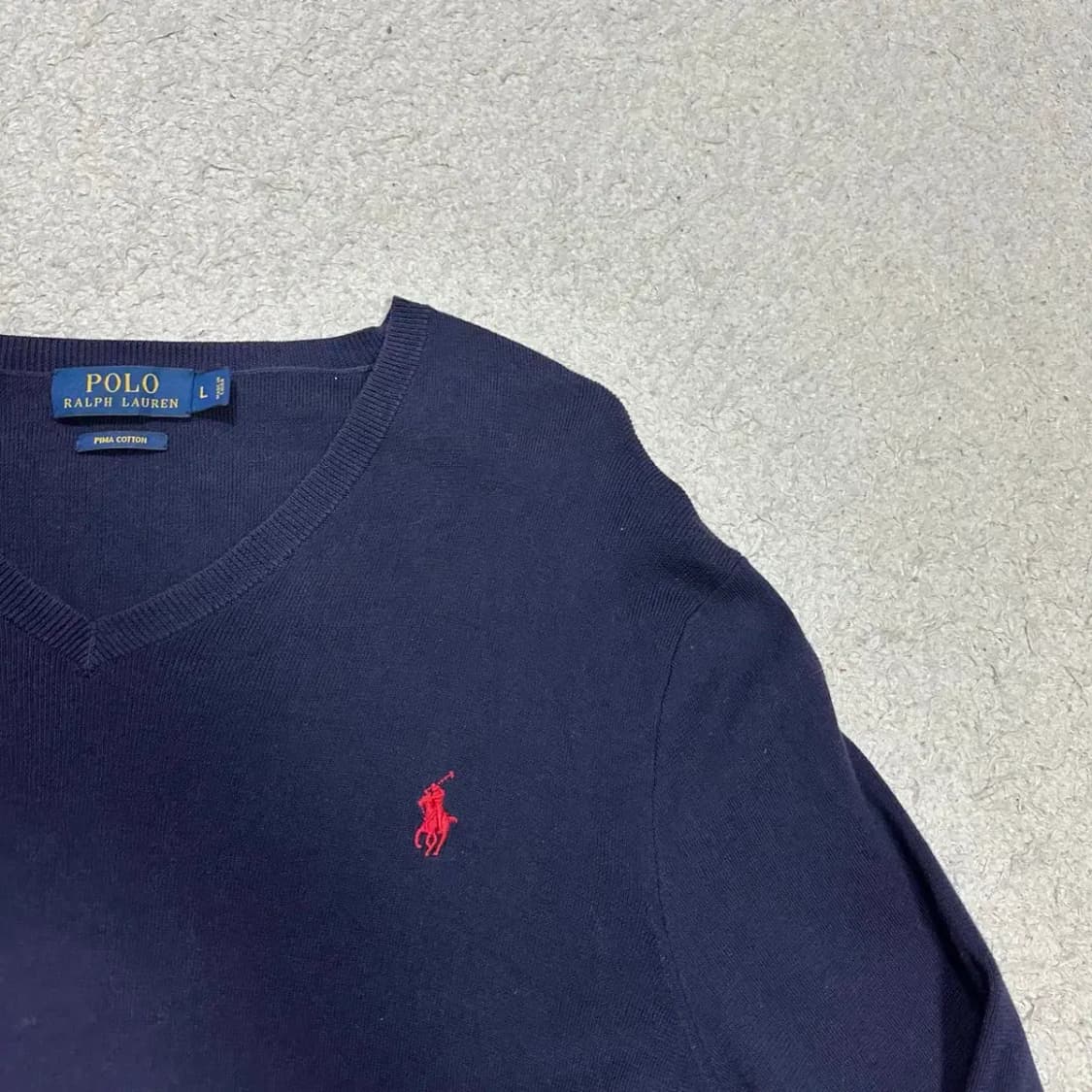 폴로 니트 피마코튼 브이넥 L 상품이미지2