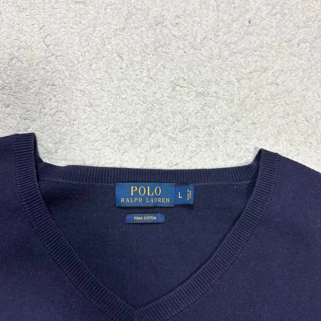 폴로 니트 피마코튼 브이넥 L 상품이미지3