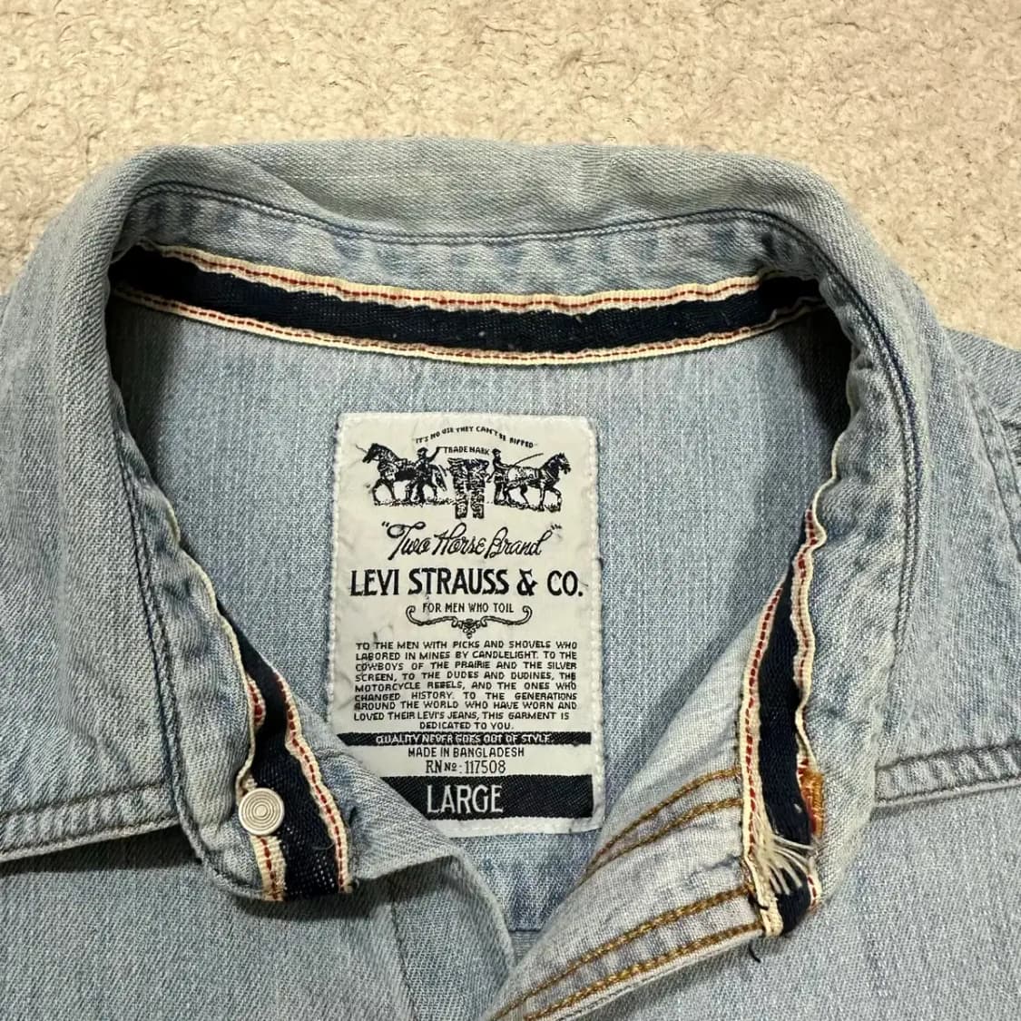 리바이스 데님 셔츠 L 상품이미지3