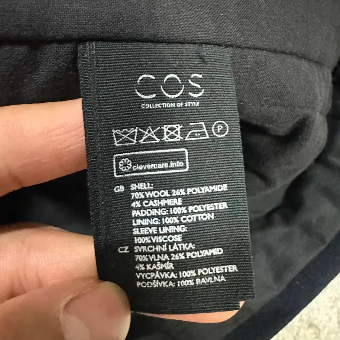 코스 모직 코트 네이비 48 상품이미지4