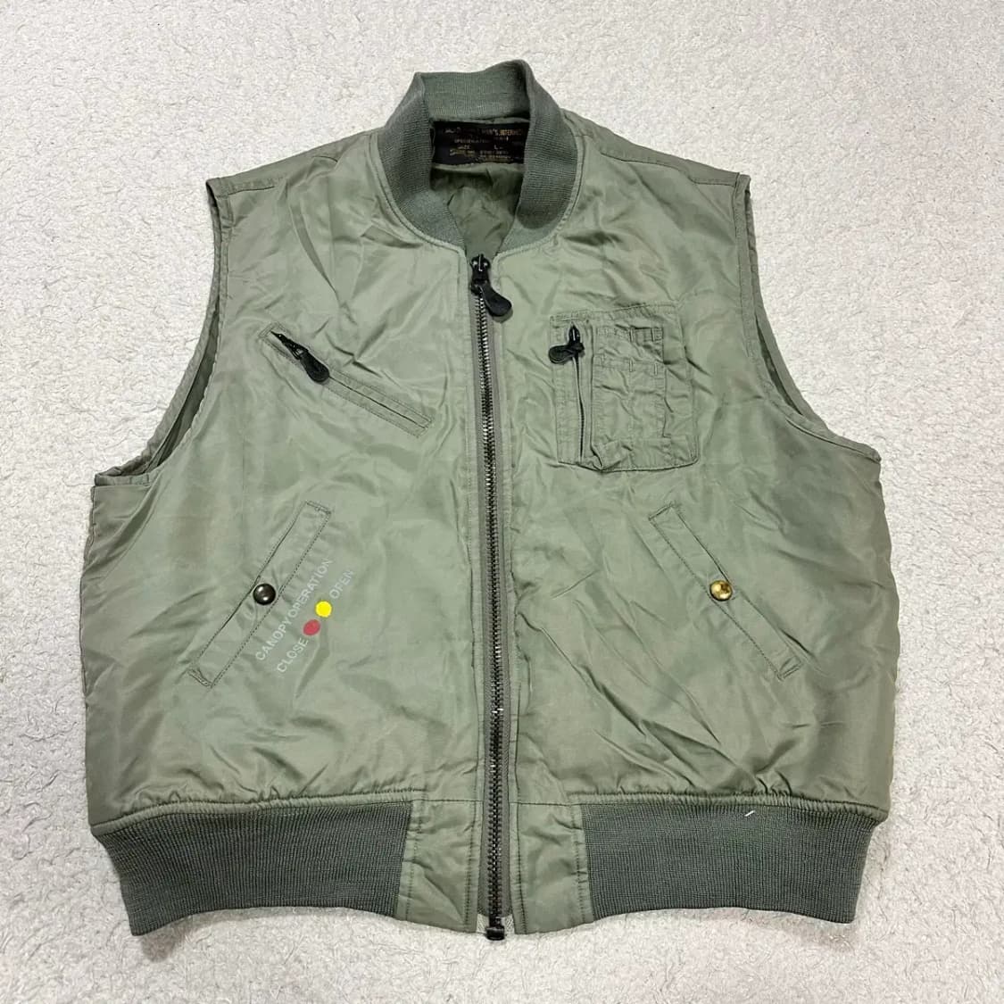 빈티지 군용 조끼 점퍼 L 상품이미지1