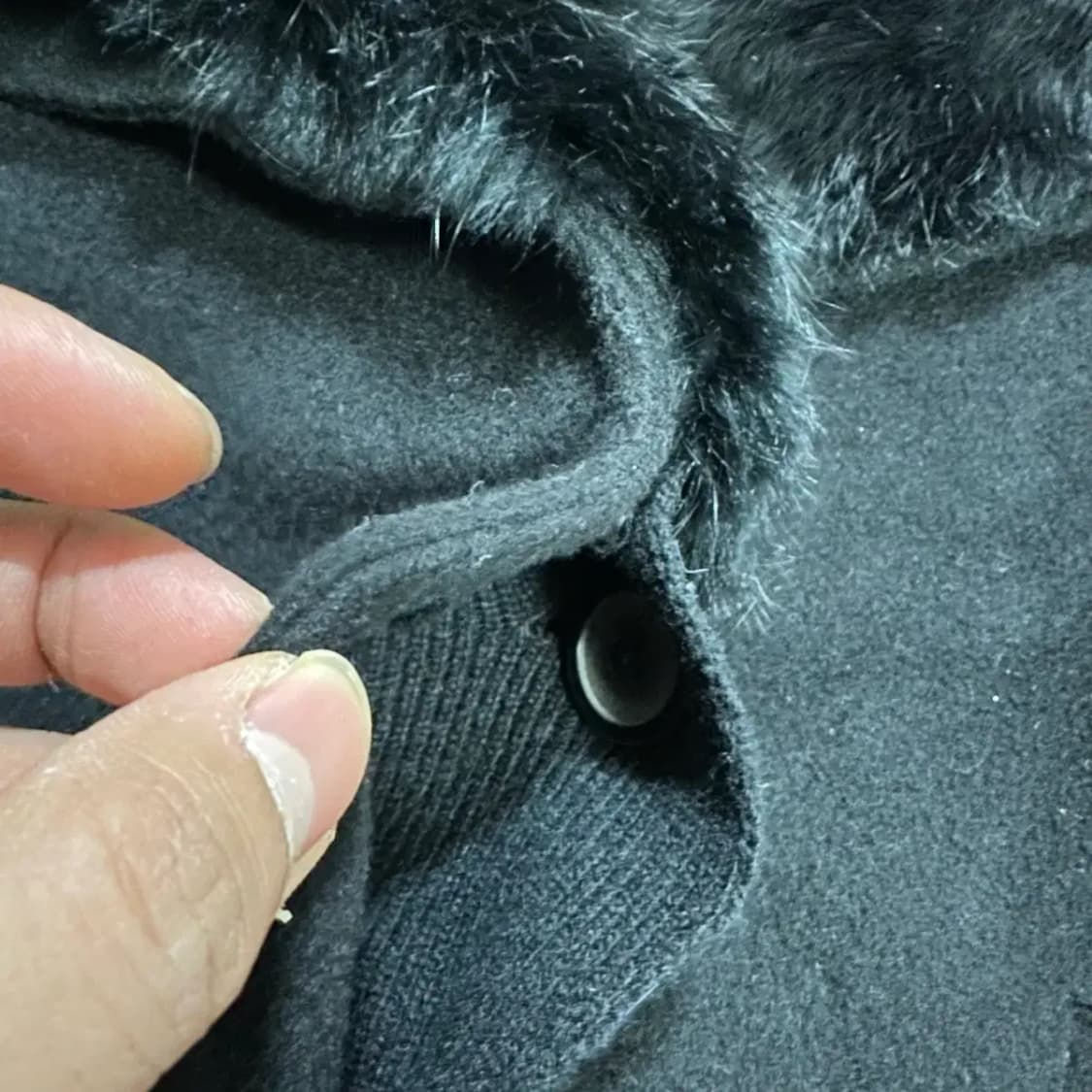 시스템 모직 코트 블랙 여성 상품이미지3