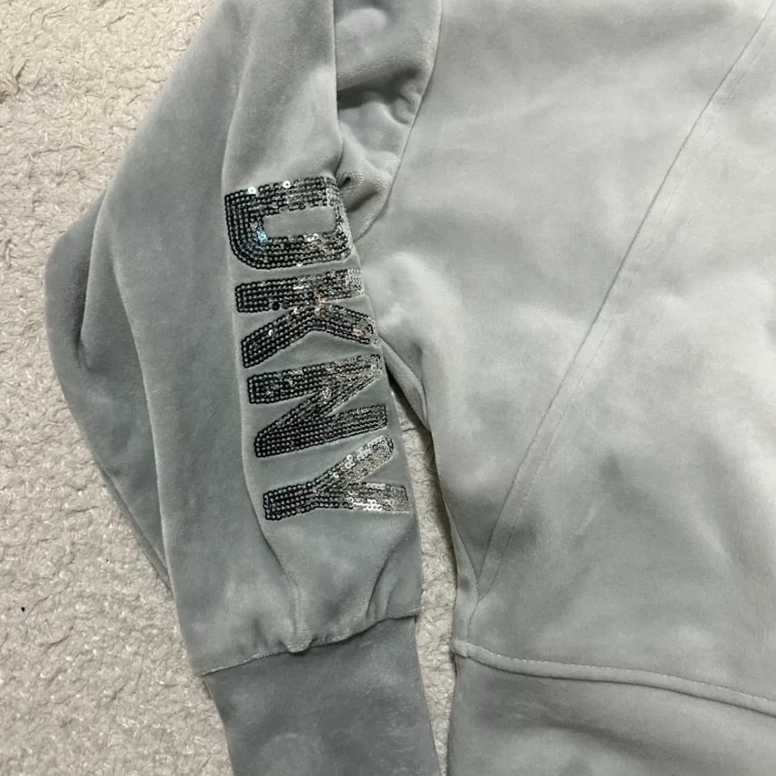 DKNY 벨벳 후드집업 바지 세트 여성 xs 상품이미지6