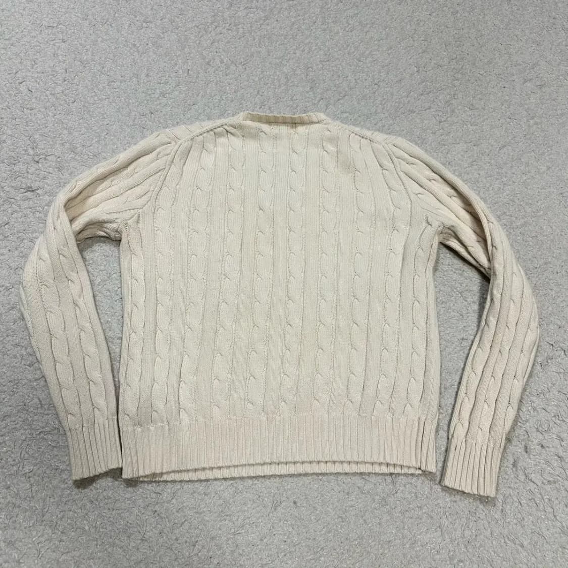 폴로 랄프로렌 아이보리 브이넥 케이블 니트 여성 s 상품이미지5