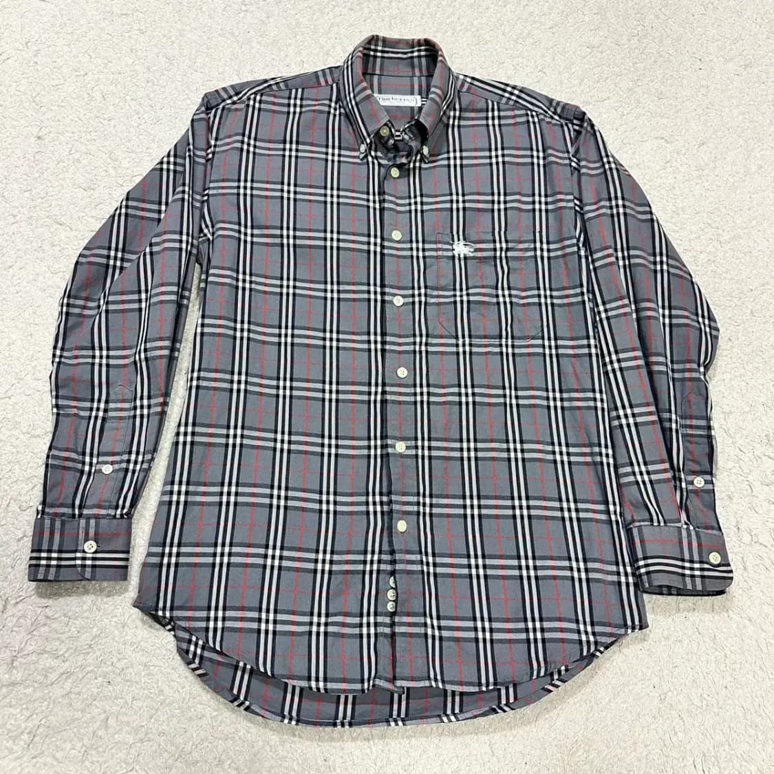 버버리 체크 긴팔 셔츠 그레이 s 상품이미지1