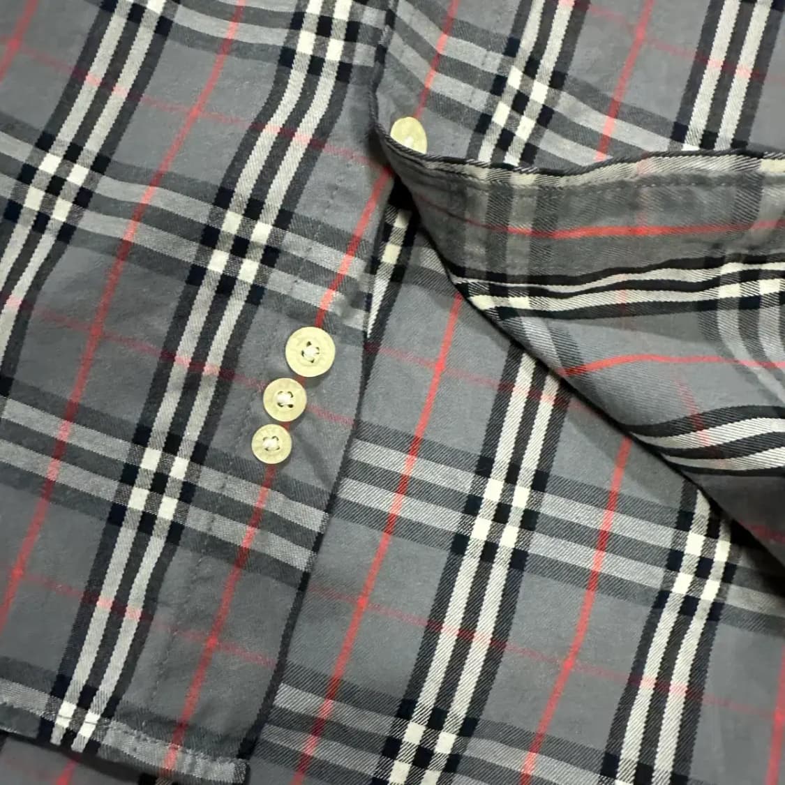 버버리 체크 긴팔 셔츠 그레이 s 상품이미지4