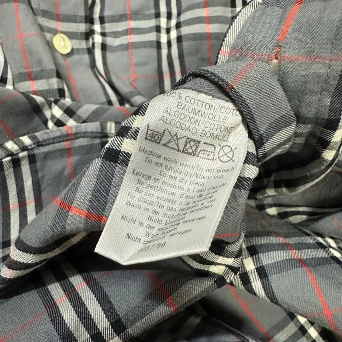 버버리 체크 긴팔 셔츠 그레이 s 상품이미지5