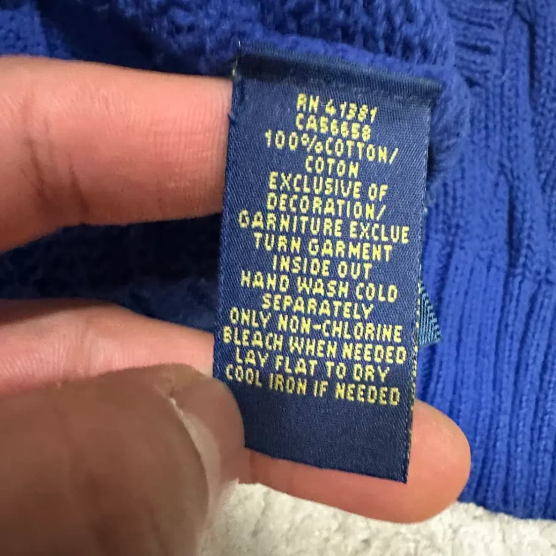 폴로 랄프로렌 케이블 니트 블루 s 상품이미지4