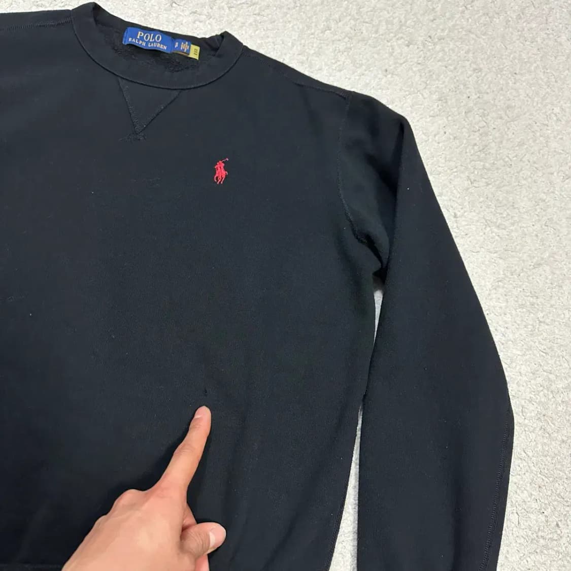 폴로 맨투맨 기모 블랙 s 상품이미지2