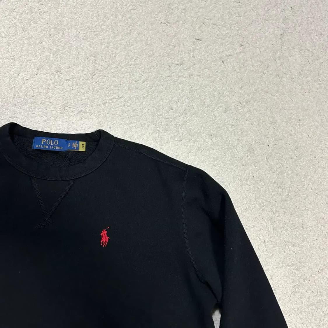 폴로 맨투맨 기모 블랙 s 상품이미지3