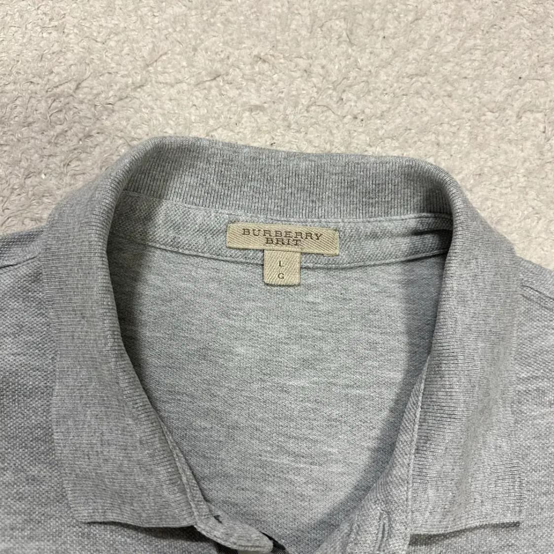 버버리 반팔 카라티 L 상품이미지3