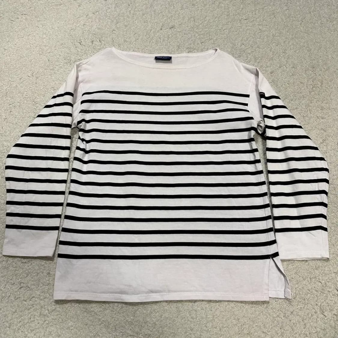 세인트제임스 흰검 스트라이프 긴팔 티셔츠 상품이미지1