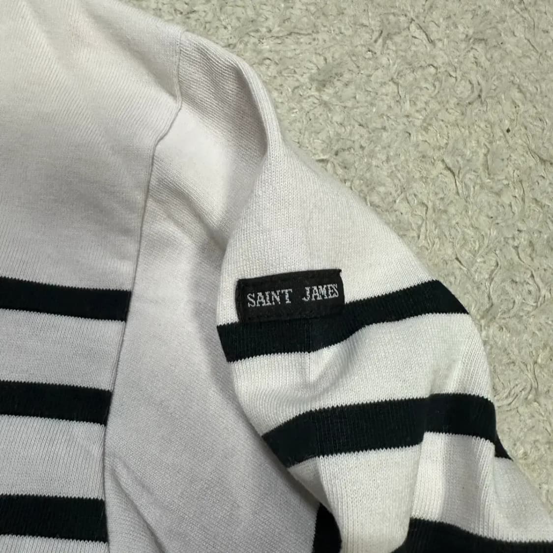 세인트제임스 흰검 스트라이프 긴팔 티셔츠 상품이미지3