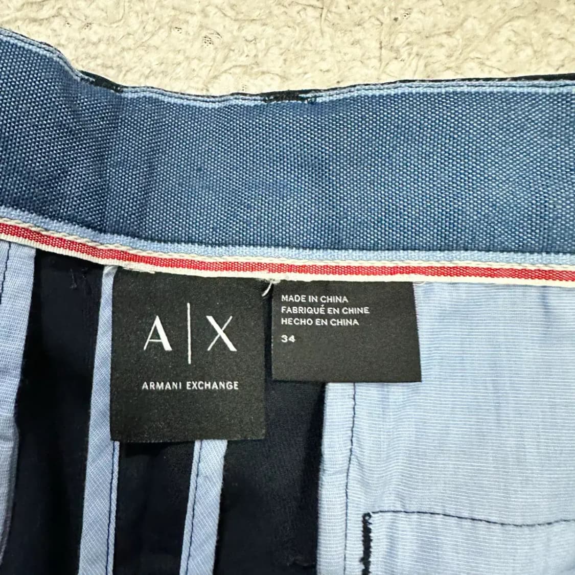 알마니 익스체인지 면바지 팬츠 네이비 34인치 상품이미지3