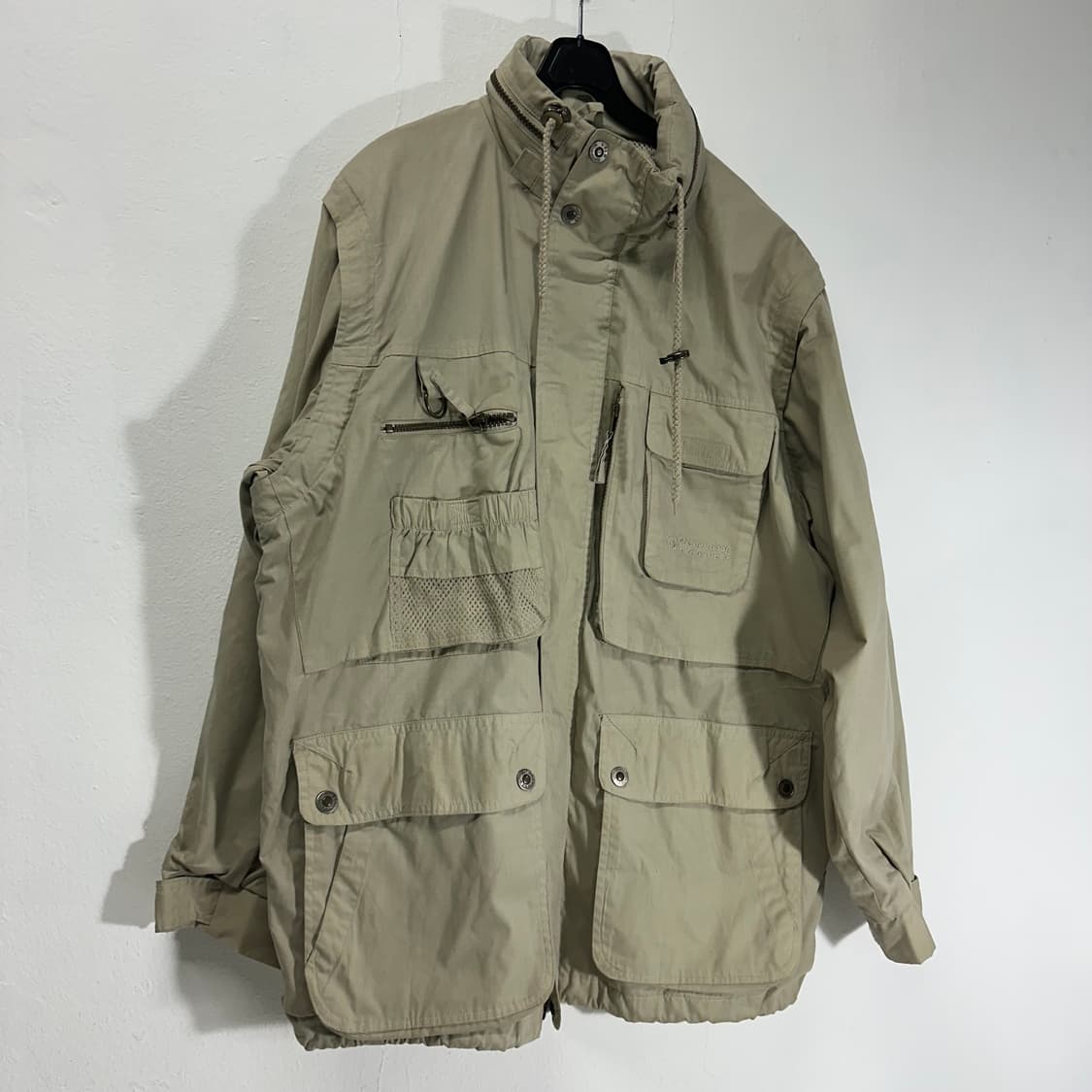 L VTG 빈티지 베이지 팔절개 헌팅자켓 상품이미지1