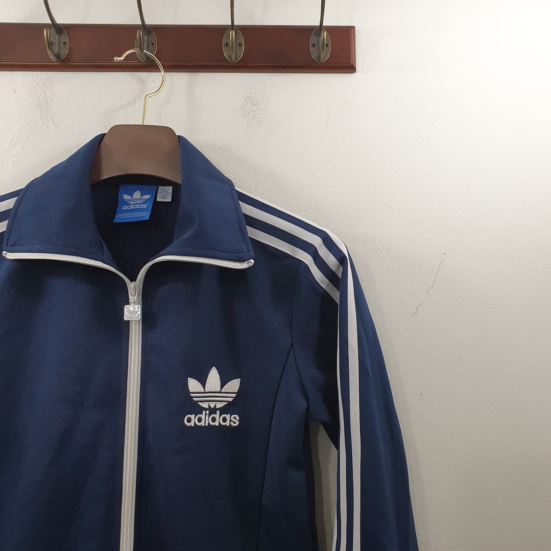 85 아디다스 여성 기본 네이비 파이어로고 져지 집업 트랙탑 상품이미지2