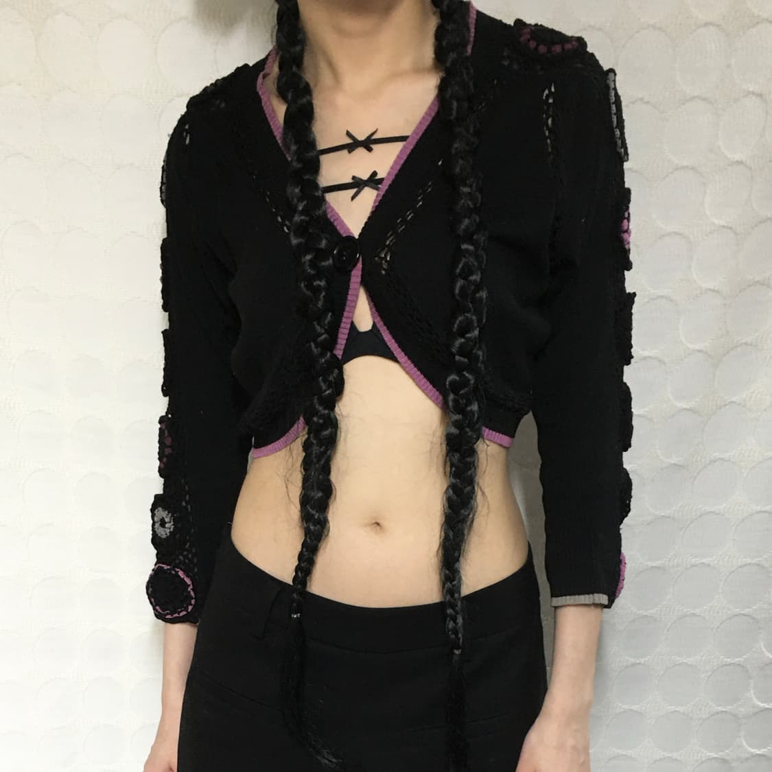 히로코 비스 플라워 니트 가디건 상품이미지2