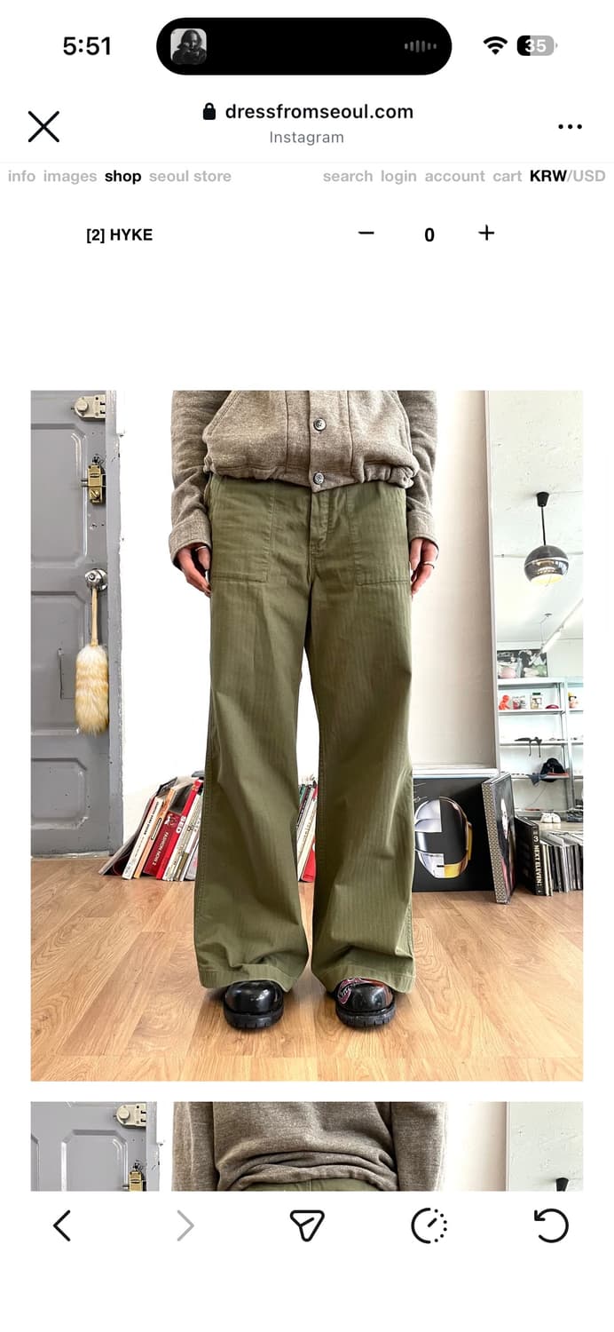 HYKE 스트라이프 팬츠 상품이미지1