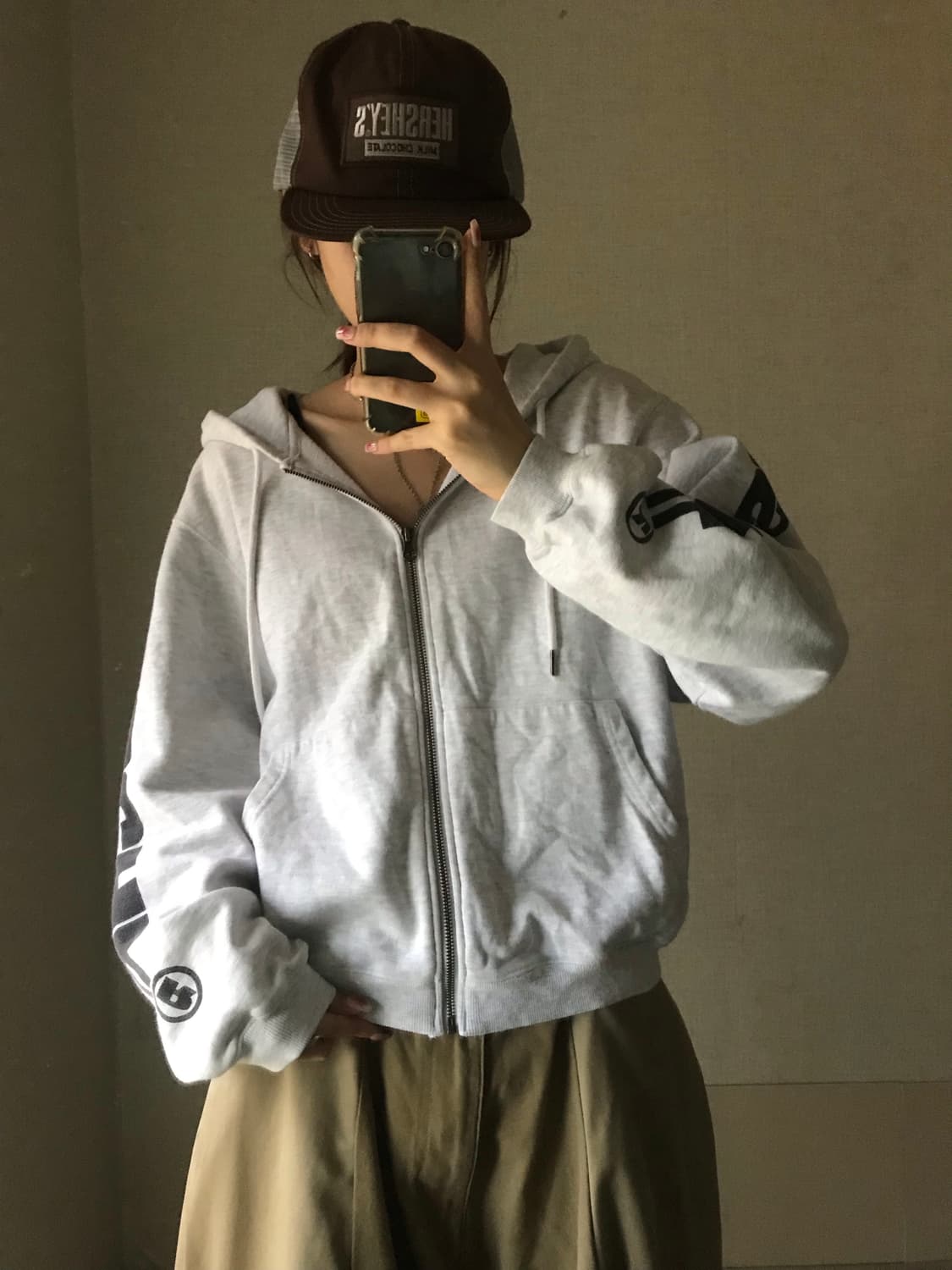 미스치프 사이드로고 후드집업 상품이미지2