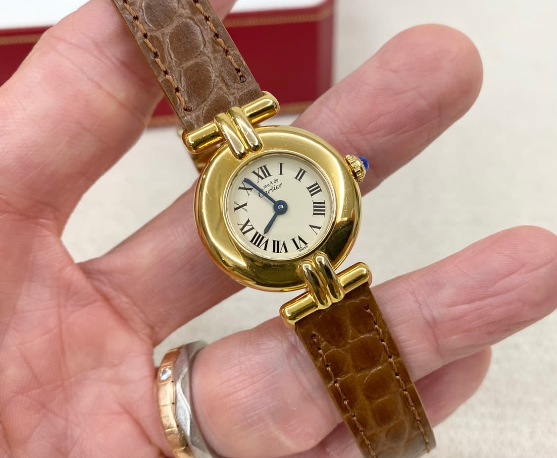 까르띠에 머스트 꼴리제드 24mm 쿼츠 여성용 금장 실버 상품이미지3