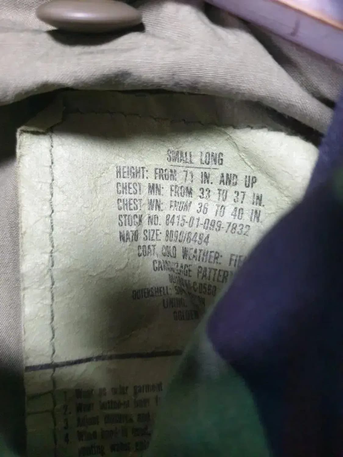 미군 오리지널 m65 필드 자켓 상품이미지4